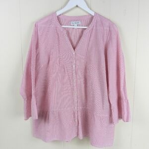 Kim Rogers Pink Striped Blouse XL